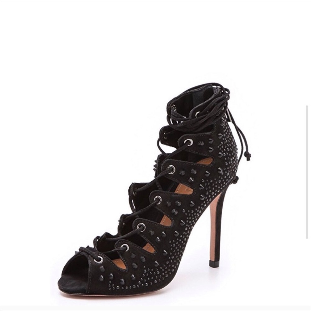 Schutz Leather Lace Up Booties